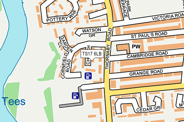 TS17 6LB map - OS OpenMap – Local (Ordnance Survey)