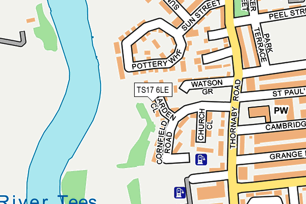 TS17 6LE map - OS OpenMap – Local (Ordnance Survey)