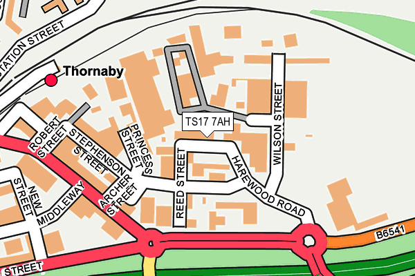 TS17 7AH map - OS OpenMap – Local (Ordnance Survey)