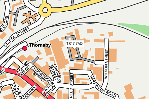 TS17 7AQ map - OS OpenMap – Local (Ordnance Survey)