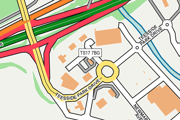 TS17 7BG map - OS OpenMap – Local (Ordnance Survey)