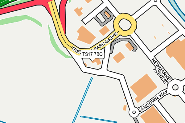 TS17 7BQ map - OS OpenMap – Local (Ordnance Survey)