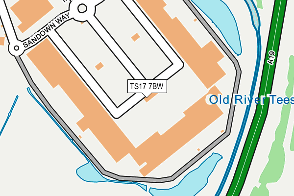 TS17 7BW map - OS OpenMap – Local (Ordnance Survey)