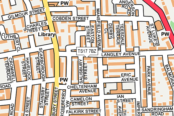 TS17 7BZ map - OS OpenMap – Local (Ordnance Survey)