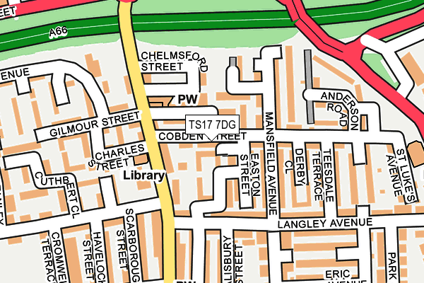 TS17 7DG map - OS OpenMap – Local (Ordnance Survey)