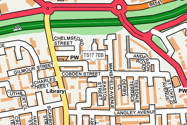TS17 7EB map - OS OpenMap – Local (Ordnance Survey)