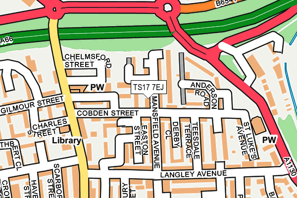TS17 7EJ map - OS OpenMap – Local (Ordnance Survey)
