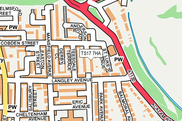 TS17 7HA map - OS OpenMap – Local (Ordnance Survey)