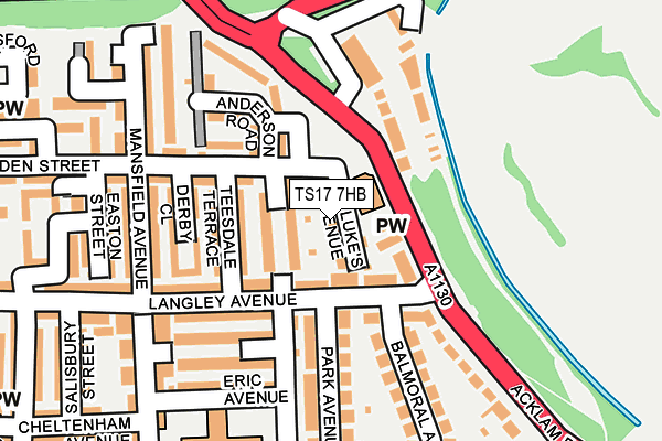 TS17 7HB map - OS OpenMap – Local (Ordnance Survey)