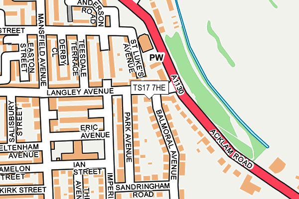 TS17 7HE map - OS OpenMap – Local (Ordnance Survey)