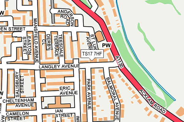 TS17 7HF map - OS OpenMap – Local (Ordnance Survey)