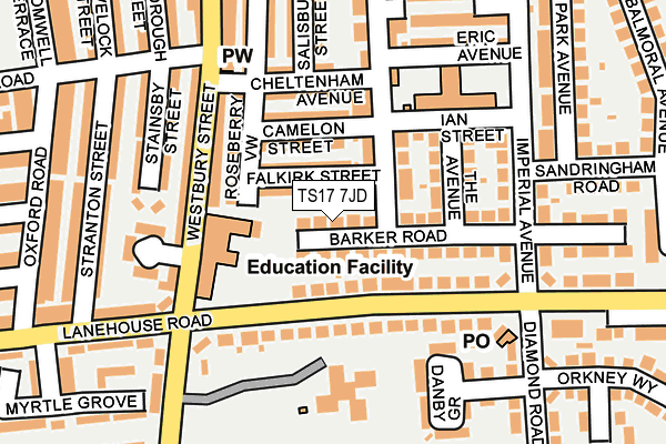 TS17 7JD map - OS OpenMap – Local (Ordnance Survey)