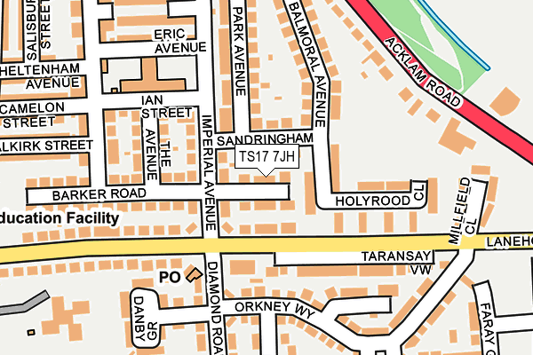 TS17 7JH map - OS OpenMap – Local (Ordnance Survey)