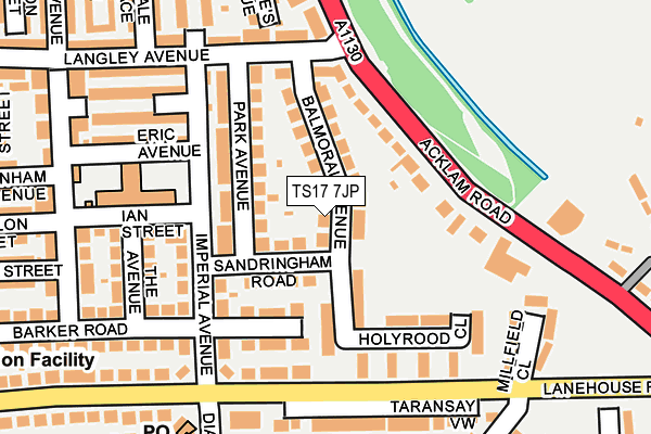 TS17 7JP map - OS OpenMap – Local (Ordnance Survey)