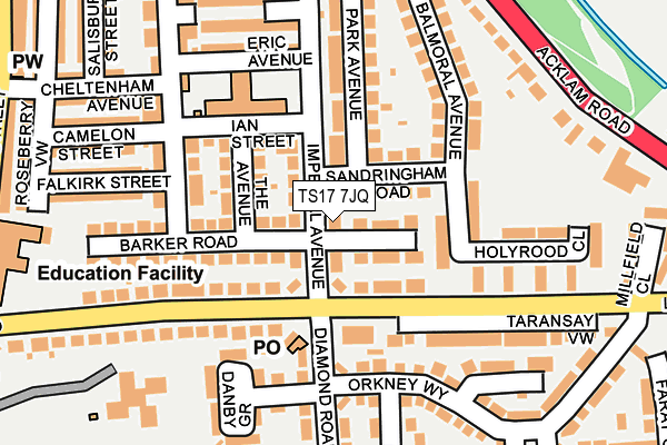 TS17 7JQ map - OS OpenMap – Local (Ordnance Survey)