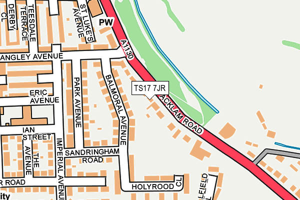 TS17 7JR map - OS OpenMap – Local (Ordnance Survey)