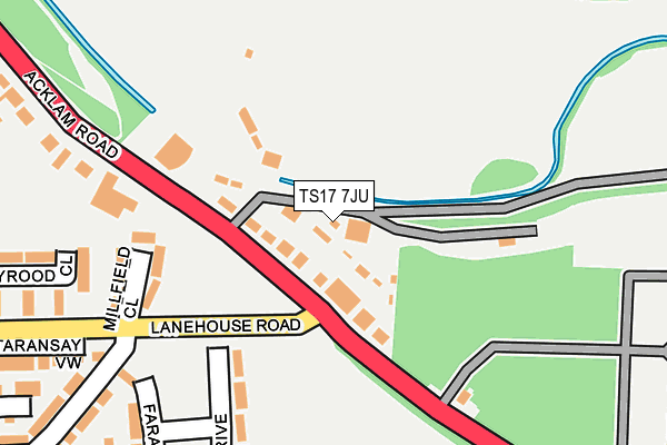 TS17 7JU map - OS OpenMap – Local (Ordnance Survey)