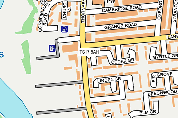 TS17 8AH map - OS OpenMap – Local (Ordnance Survey)