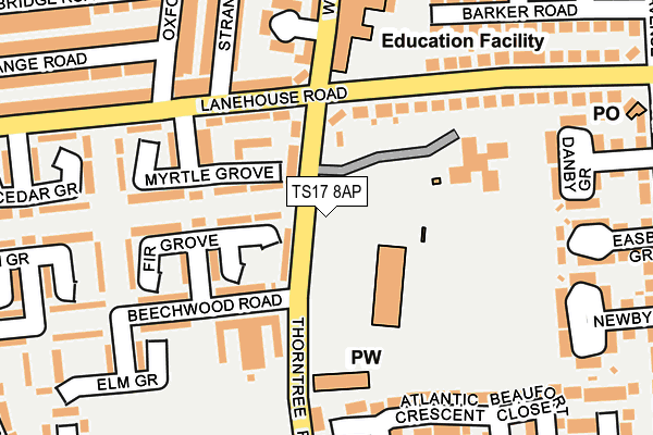 TS17 8AP map - OS OpenMap – Local (Ordnance Survey)