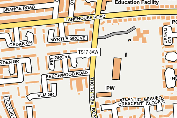 TS17 8AW map - OS OpenMap – Local (Ordnance Survey)
