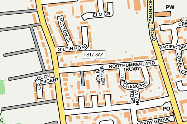 TS17 8AY map - OS OpenMap – Local (Ordnance Survey)