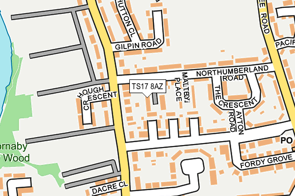 TS17 8AZ map - OS OpenMap – Local (Ordnance Survey)