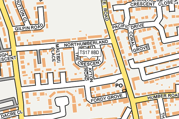 TS17 8BD map - OS OpenMap – Local (Ordnance Survey)
