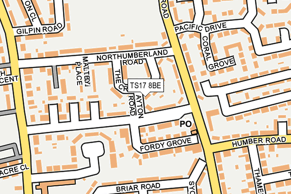 TS17 8BE map - OS OpenMap – Local (Ordnance Survey)