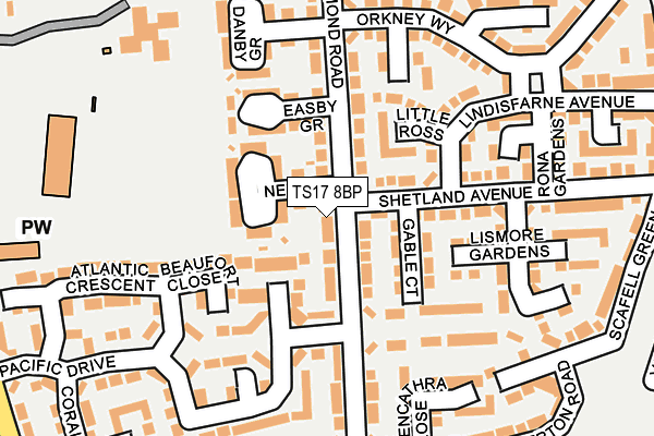 TS17 8BP map - OS OpenMap – Local (Ordnance Survey)