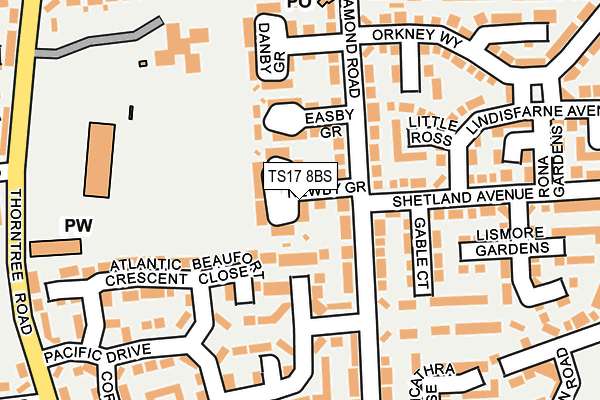 TS17 8BS map - OS OpenMap – Local (Ordnance Survey)