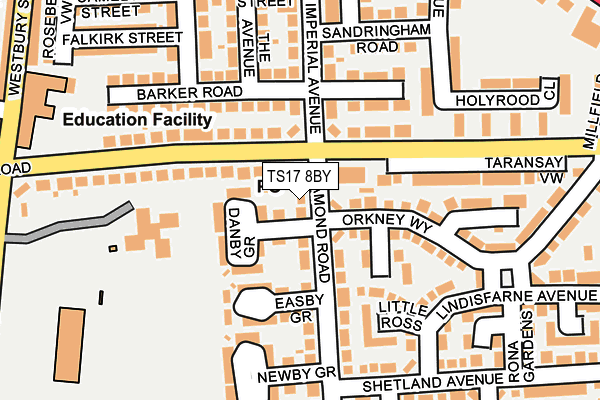 TS17 8BY map - OS OpenMap – Local (Ordnance Survey)