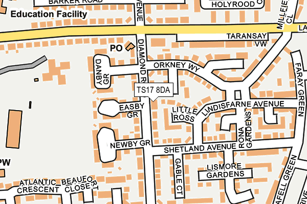 TS17 8DA map - OS OpenMap – Local (Ordnance Survey)