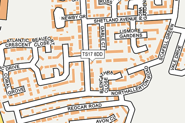 TS17 8DD map - OS OpenMap – Local (Ordnance Survey)