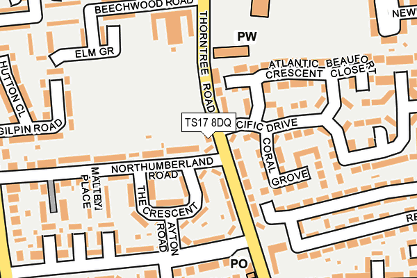 TS17 8DQ map - OS OpenMap – Local (Ordnance Survey)