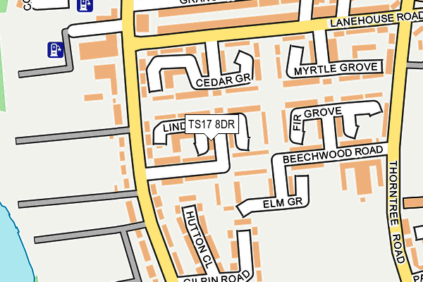 TS17 8DR map - OS OpenMap – Local (Ordnance Survey)