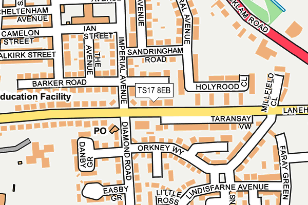 TS17 8EB map - OS OpenMap – Local (Ordnance Survey)