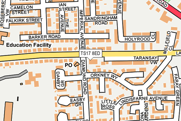 TS17 8ED map - OS OpenMap – Local (Ordnance Survey)