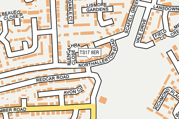 TS17 8ER map - OS OpenMap – Local (Ordnance Survey)