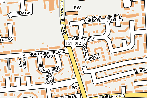 TS17 8FZ map - OS OpenMap – Local (Ordnance Survey)