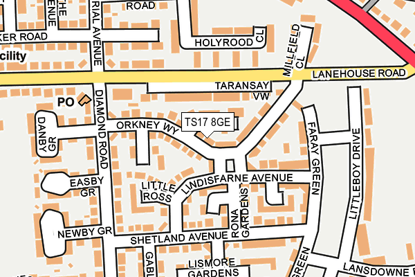 TS17 8GE map - OS OpenMap – Local (Ordnance Survey)