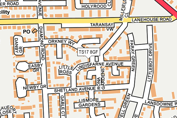 TS17 8GF map - OS OpenMap – Local (Ordnance Survey)