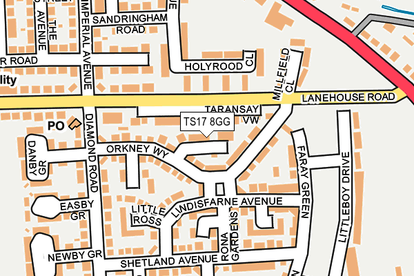 TS17 8GG map - OS OpenMap – Local (Ordnance Survey)