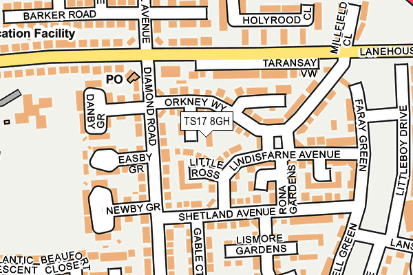 TS17 8GH map - OS OpenMap – Local (Ordnance Survey)