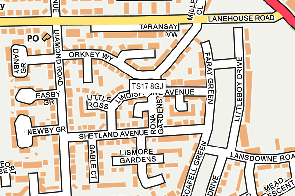 TS17 8GJ map - OS OpenMap – Local (Ordnance Survey)