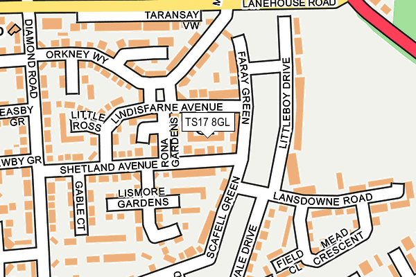 TS17 8GL map - OS OpenMap – Local (Ordnance Survey)