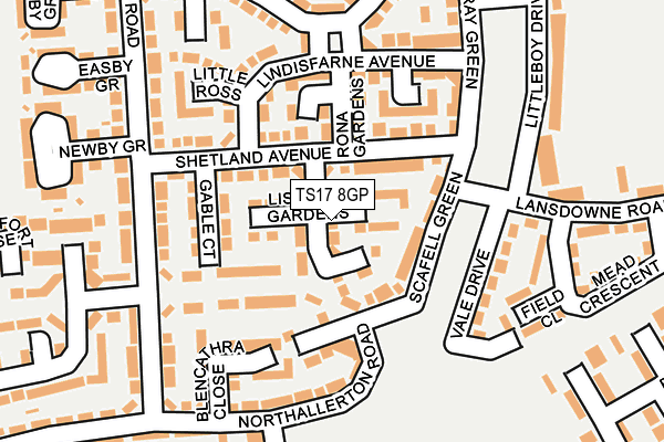 TS17 8GP map - OS OpenMap – Local (Ordnance Survey)