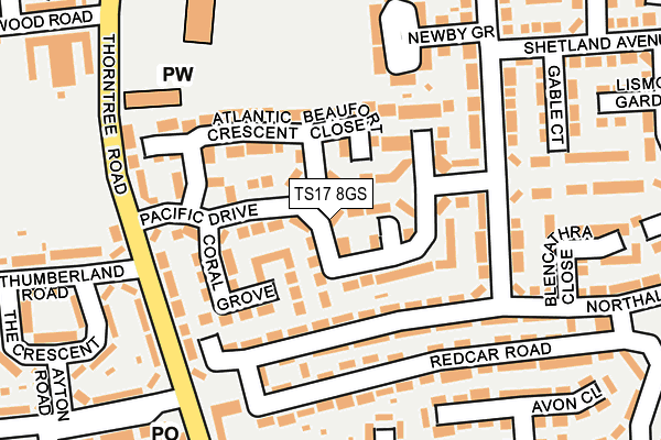 TS17 8GS map - OS OpenMap – Local (Ordnance Survey)