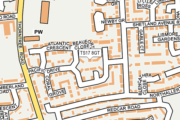 TS17 8GT map - OS OpenMap – Local (Ordnance Survey)