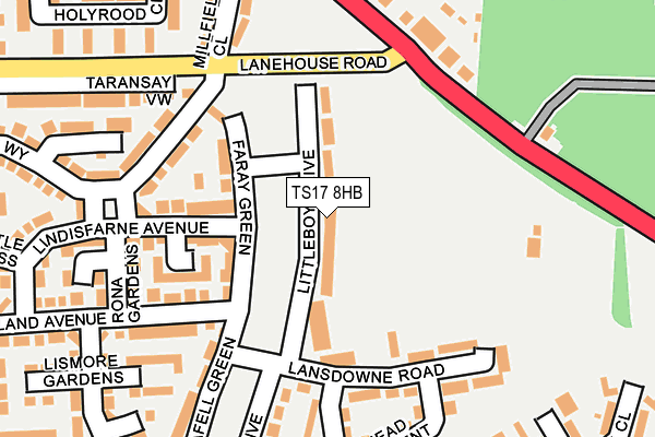 TS17 8HB map - OS OpenMap – Local (Ordnance Survey)