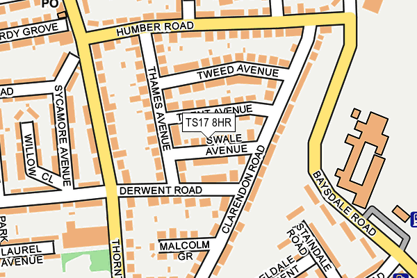 TS17 8HR map - OS OpenMap – Local (Ordnance Survey)